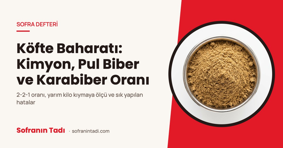 Köfte Baharatı: Kimyon, Pul Biber ve Karabiber Oranı